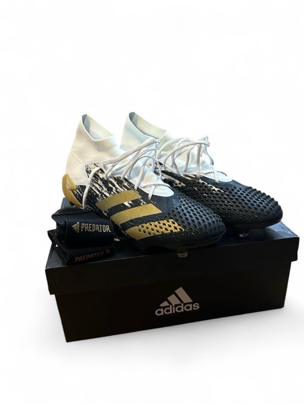 adidas Predator Men's Soccer Cleats - Black, White & Gold Accents
